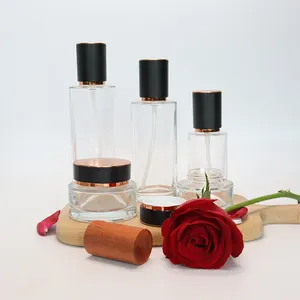 Melhor preço melhor venda Garrafa Cosmética e Jar com luxo tampa de plástico preto 30g 30ml 50g 50ml 100ml 120ml