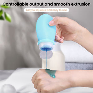 Kit de bouteilles de voyage réutilisables en silicone anti-fuite 4 en 1 de 90/60 ml, bouteilles de lotion et de produits de toilette rechargeables - Product Image 6