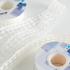 Bordir jala transparan buatan tangan DIY kustom <span class=keywords><strong>Jacquard</strong></span> pita elastis 100% poliester grosir renda jahit - Product Image 2