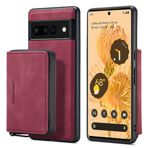 Funda de cuero magnética con bolsa de cremallera para Google Pixel 7/7 PRO, funda de billetera desmontable para Google Pixel <span class=keywords><strong>6A</strong></span> - Product Image 3