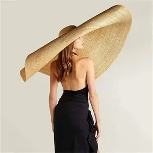 80cm 90cm 100cm Oversized Wide Brim Women Summer Sombrero Beach Straw Hat