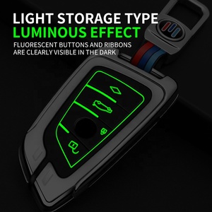 Étui de protection pour <span class=keywords><strong>clé</strong></span> de voiture de luxe en alliage de zinc et silicone avec <span class=keywords><strong>porte</strong></span>-clés, étanche et anti-chute pour <span class=keywords><strong>clé</strong></span> intelligente <span class=keywords><strong>BMW</strong></span> - Product Image 4