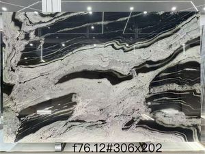 Quartzite noir d'Impression Ink Wash de luxe du Brésil avec veine blanche, et marbre blanc Panda populaire pour murs, sols et escaliers - Product Image 5