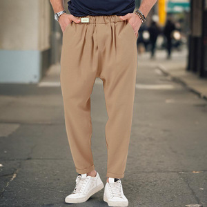Calças <span class=keywords><strong>Harem</strong></span> Masculinas Novas para Comércio Transfronteiriço, Esportivas Casuais, Modernas e na Moda, Cor Sólida, Cintura Média, Respiráveis, com Pregas Frontais e Gancho Rebaixado - Product Image 2