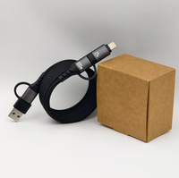 Cable de Carga Magnético Todo en Uno, 100W PD, 27W Salida Dual USB-C, con Luz, Trenzado, Anti-Enredos
