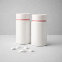 Bouteilles à pilules en plastique certifiées qualité, 100 ml, portables, non toxiques, robustes, avec logo personnalisé et bouchon à vis, pour un usage quotidien.