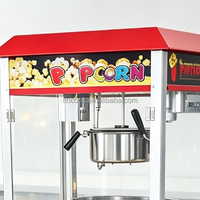 Machine à Popcorn Électrique Commerciale de Type Chariot avec Agitation Automatique, Écran LED, Forme Papillon, 1300W, pour Usage en Boulangerie