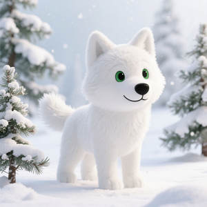 Peluche Lupo Bianco dal Design Moderno, Alta Qualità, Realistico, Personalizzabile, Prodotto in Fabbrica - Product Image 1