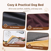 Fabricant OEM ODM de lits pour chiens, canapé pour animaux de compagnie en mousse orthopédique en velours cristal imperméable et résistant, personnalisé pour les grandes races