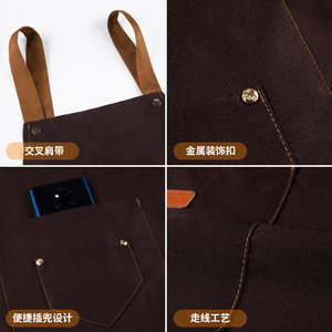 Waterproof <b>Work</b> <b>Apron</b> One Size Polyester Restaurant Bar Uniforms - Product Image 2