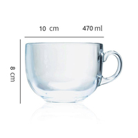 Vente en gros d'usine de tasses à café en verre transparent de haute qualité tasses à bière tasse à thé verres de bar de restaurant