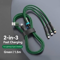 Câble USB 3-en-2 à chargement rapide avec logo personnalisé, haute puissance, Type-C pour iPhone, scanner, écouteurs, conducteur en cuivre pur – Vente Flash