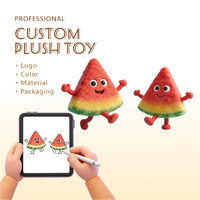 Hoogwaardige op maat gemaakte pluche speelgoed met PP katoenen vulling, cartoon watermeloen fruitfiguren, TOBTOYS merk, 11-30cm, geschikt voor feesten, snelle levering