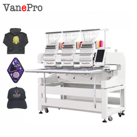 VanePro Nouvelle Machine à Broder Professionnelle Commerciale Informatisée à 3 Têtes, 12/15 Aiguilles, de Haute Qualité, pour T-shirts et Usage Domestique