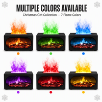 Diffuseur d'huiles essentielles à flamme simulée, lumière colorée, cheminée pour la maison, bureau, mini humidificateur ultrasonique, cadeau de Noël