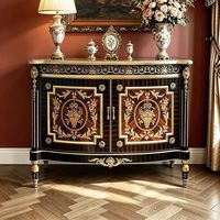 Meuble d'entrée vintage français peint à la main, console murale de luxe pour salon, table d'appoint, décoration haut de gamme pour la maison