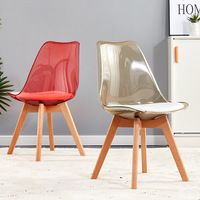 Chaise de salle à manger en bois massif de Style moderne nordique dossier tabouret de bureau de maquillage acrylique Transparent pour un usage domestique chaise de Bar de conception Simple