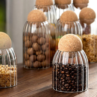 Pot à bonbons avec couvercle en liège, ensemble de pots à biscuits, pots en verre réutilisables de qualité alimentaire pour épices, pot en verre de haute performance pour le rangement en cuisine