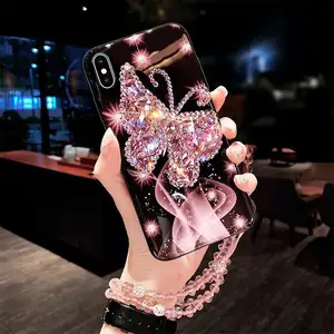 Phone Case Cover For Iphone 13 Diamond 14 Pro Max 13 11, Luxury Bling Bling Diamond Mobile Phone Case With Butterfly