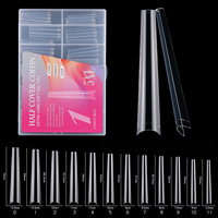 Puntas de Uñas Extra Largas Tipo Ataúd, 120 Piezas/Caja, 5XL, Transparentes, Cuadradas, Tipo Bailarina, de Gel Suave