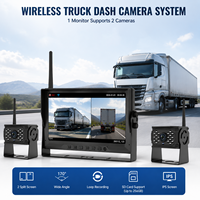 Caméra de recul sans fil CHUNQIONG WX4 7 pouces pour camion/camping-car/remorque - Vision nocturne 720P, détection d'angle mort BSD, écran tactile 9-36V