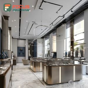 Vitrine à bijoux moderne avec cadre en bois, comptoir de magasin, armoire à bijoux - Product Image 2