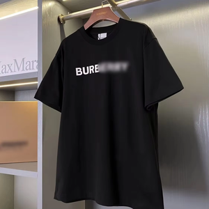 T-shirt <span class=keywords><strong>a</strong></span> <span class=keywords><strong>maniche</strong></span> <span class=keywords><strong>corte</strong></span> casual in puro cotone con lettera BBR in silicone 3D di alta qualità, vestibilità ampia - Product Image 1