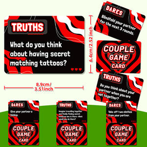 Cartes de questions et de réponses interactives pour couples, nouvelle vente chaude annuelle de la marque Pengle, 50 signaux de battement de cœur, amour, papier écologique, portable - Product Image 3