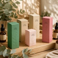 Boîte cadeau rigide à motif botanique, impression personnalisée pour les soins de la peau, les cosmétiques, l'aromathérapie, boîte pliante à rabat, emballage de luxe