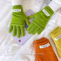Gants décontractés pour femmes, double couche, automne-hiver, cinq doigts, tricotés, épais, chauds, résistants au froid et au gel, séchage rapide