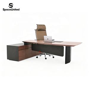 Meubles de bureau SpaceUnited Chine, comptoir en bois grainé, bureau de direction moderne - Product Image 6