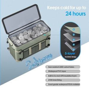 Deep Freeze <b>Cooler</b> Soft Sided <b>Cooler</b> Bag 34 Can Collapsible Insulated Ice Chest Large Leakproof Camping Travel <b>Cooler</b> - Product Image 2