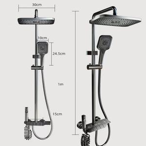 Juego de Grifería de Baño Completo de Lujo en Cromo 304, Contemporáneo, 3 Funciones, Válvula de Latón Oculta con Núcleo de Cerámica, Chorro Suave de Lluvia - Product Image 4