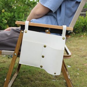 Porte-gobelet extérieur en cuir PU gaufré pour chaise de camping, pour bouteille d'eau et rangement de téléphone, fixation facile - Product Image 3