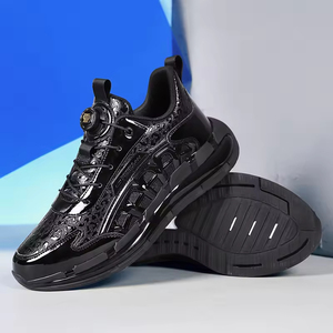 Baskets Chunky Noires pour Hommes en Maille Respirante à Lacets – Chaussures de Sport Décontractées pour Hommes avec Semelle Extérieure en Caoutchouc – Chaussures de Cricket Toutes Saisons - Product Image 4
