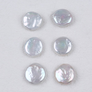 Perles d'eau douce Zhuji 16-18 mm, perles bouton, particules de poudre pour collier et bracelet DIY, matériel en gros - Product Image 3