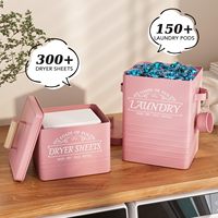 Usine personnalisée ferme boîte de rangement en métal sèche-linge porte-feuille lessive poudre à laver conteneur de stockage avec Scoop