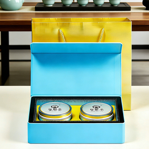 Set de Regalo Premium Wang Hu Ting Huoshan <span class=keywords><strong>Dendrobium</strong></span>, Empaque de Lujo <span class=keywords><strong>Azul</strong></span> y Amarillo para Venta al por Mayor - Product Image 5