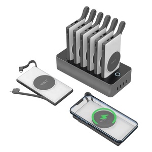 สถานีชาร์จแบตเตอรี่สำรองแบบพกพา WST รุ่นใหม่ ความจุ 10000mah*6 พร้อมแท่นชาร์จไร้สาย สำหรับธุรกิจและร้านอาหาร - Product Image 2