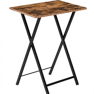 Tavolo da Pranzo Industriale Portatile Multifunzione in Legno, Design Pieghevole di Alta Qualità con Piano in Marmo e Gambe in Metallo, per Casa e Hotel - Product Image 4