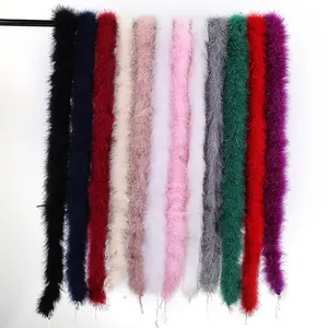 Wholesale 40 Grams Pink Blue Yellow Fluffy Heavy Weight Turkey Marabou Feather Boa For Dress Shoe Decoration