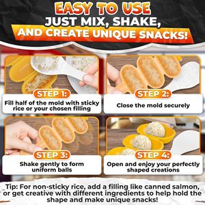DB 2 pièces Easy Rice Ball Maker Set Sushi & Onigiri Mold Paddle Spoon Temari Sushi Yaki Omusubi Machines de fabrication de produits céréaliers - Product Image 3