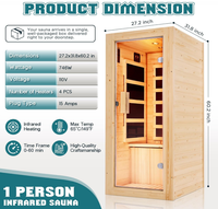 Sauna infrarouge personnalisé, best-seller, facile à assembler, pour 1 personne, faible EMF, 110V, en bois d'épinette, sauna sec