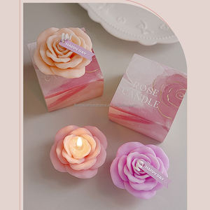 फ्लेर्सेंस चीन कारखाने गर्म बिक्री ग्लास वैलेंटाइन के दिन उपहार-हस्तनिर्मित गुलाब के आकार के सुगंधित मोमबत्तियाँ - Product Image 3