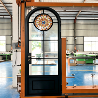 Ventana Corredera de Aluminio con Techo Curvo en Tonos Vibrantes, Fabricación OEM/ODM, Ventanas Correderas de Aluminio con Forma de Arco Personalizadas para Construcción Residencial