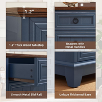 Commode moderne à 6 tiroirs réglables, 41 pouces de hauteur, en bois rustique avec poignées métalliques, pour chambre, salon, couloir, entrée
