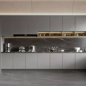 Meuble <span class=keywords><strong>de</strong></span> <span class=keywords><strong>cuisine</strong></span> modulaire en acrylique écologique <span class=keywords><strong>avec</strong></span> <span class=keywords><strong>volet</strong></span> <span class=keywords><strong>roulant</strong></span> et petite boîte lumineuse colorée au design élégant - Product Image 3