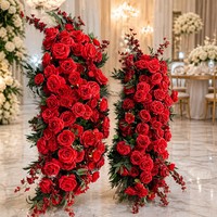 Camino de Flores Artificiales Coloridas Personalizadas para Decoración de Pasillos y Mesas de Boda