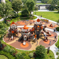 Structure de jeu extérieure robuste et grande pour enfants, idéale pour les parcs commerciaux – Ensemble de jeux de plein air en plastique pour enfants