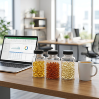Bouteilles en plastique PET transparentes de 100 cc avec bouchon noir pour capsules, flacon à pilules en plastique, flacon à vitamines